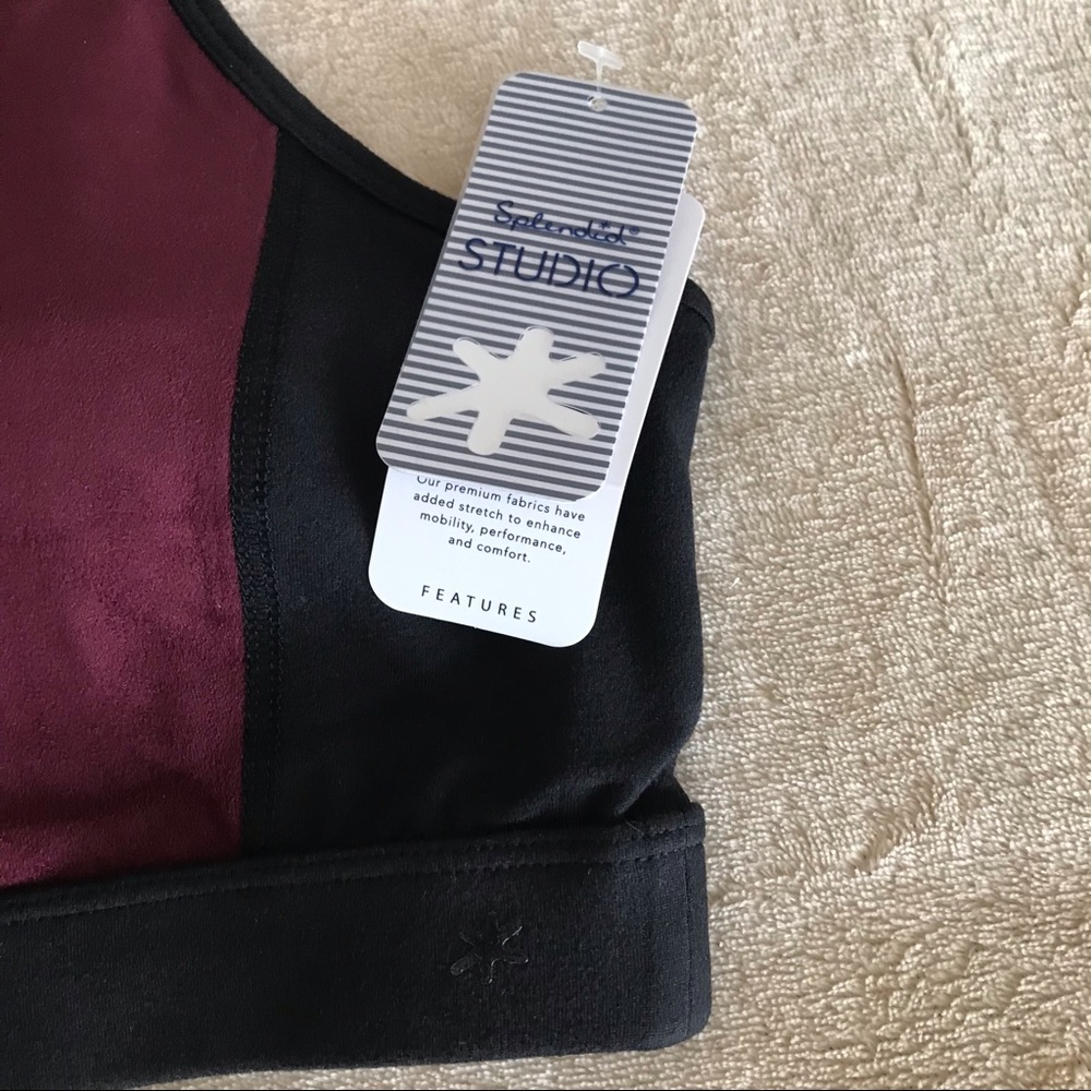 Splendid Suede Racerback Sports Bra - Size L - Picture 4 of 6